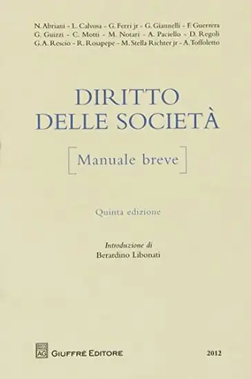 DIRITTO DELLE SOCIETA`. MANUALE BREVE