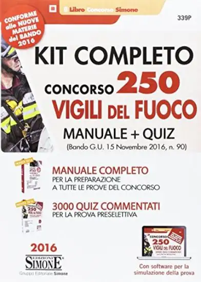 KIT COMPLETO CONCORSO 250 VIGILI DEL FUOCO - MANUALE + QUIZ