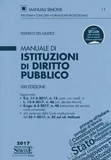 MANUALE DI ISTITUZIONI DI DIRITTO PUBBLICO 2017