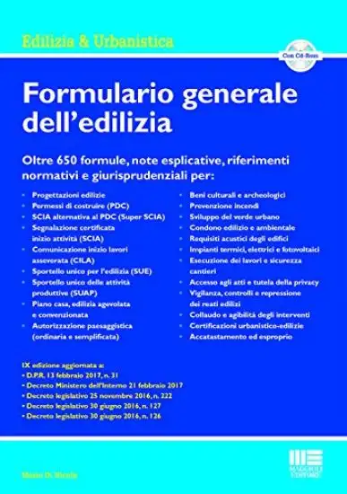 FORMULARIO GENERALE DELL`EDILIZIA - CON CD-ROM