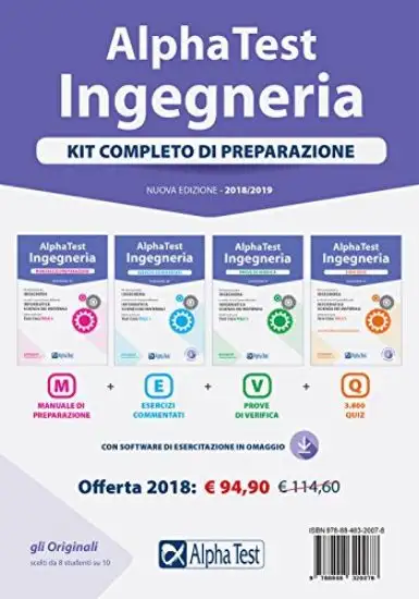 ALPHA TEST. INGEGNERIA. KIT COMPLETO DI PREPARAZIONE. MANUALE DI PREPARAZIONE-ESERCIZI COMMENTAT...