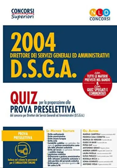CONCORSO 2004 DSGA. QUIZ PER LA PROVA PRESELETTIVA