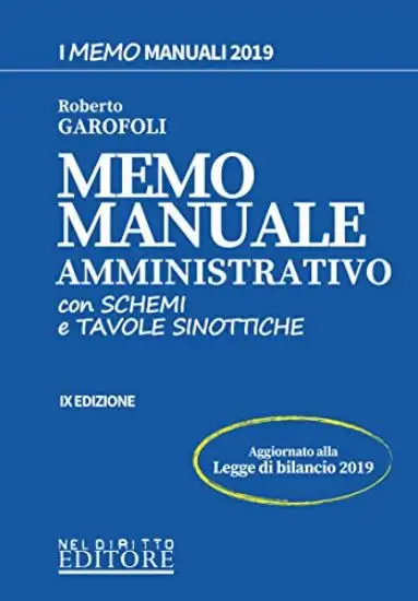 MEMO MANUALE AMMINISTRATIVO 2019 CON SCHEMI E TAVOLE SINOTTICHE