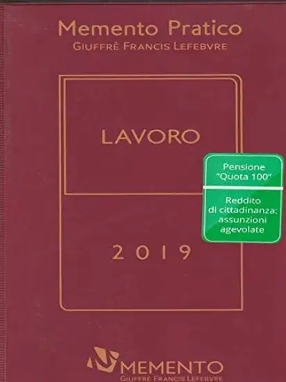 MEMENTO LAVORO 2019