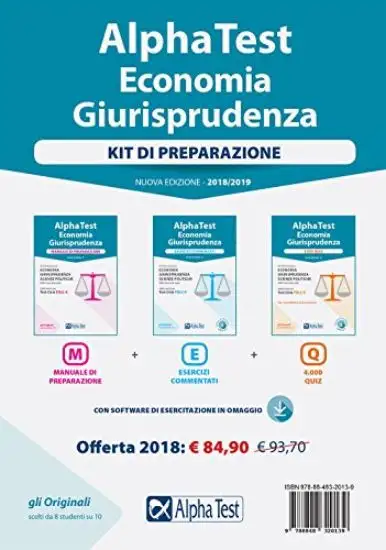 ALPHA TEST. ECONOMIA GIURISPRUDENZA. KIT DI PREPARAZIONE. CON CONTENUTO DIGITALE PER DOWNLOAD E ...
