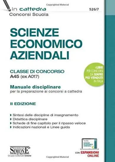 SCIENZE ECONOMICO AZIENDALI. CLASSE DI CONSORSO A45 (EX A017)