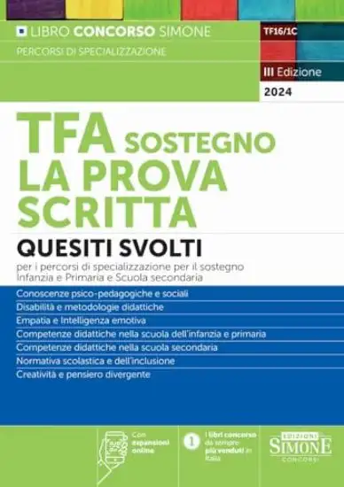 TFA SOSTEGNO LA PROVA SCRITTA QUESITI SVOLTI PER I PERCORSI DI SPECIALIZZAZIONE PER IL SOST 2024