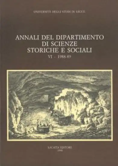 ANNALI DEL DIPARTIMENTO DI SCIENZE STORICHE E SOCIALI VI  1988 - 89