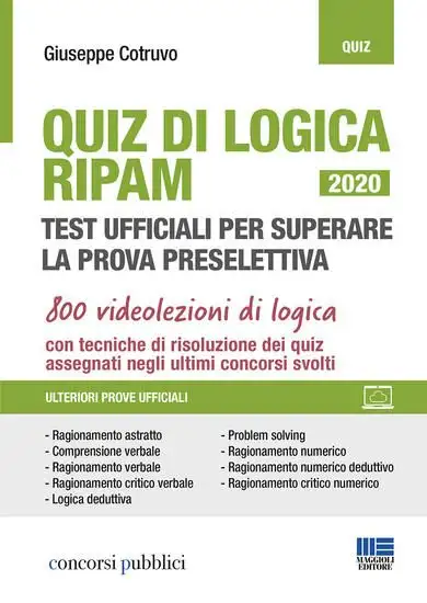 QUIZ DI LOGICA RIPAM 2020 PER PROVA PRESELETTIVA