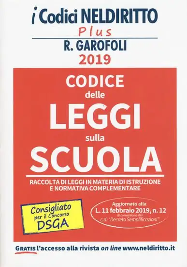 CODICE DELLE LEGGI SULLA SCUOLA 2019