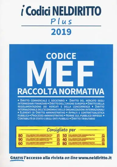 CODICE MEF RACCOLTA FORMATIVA