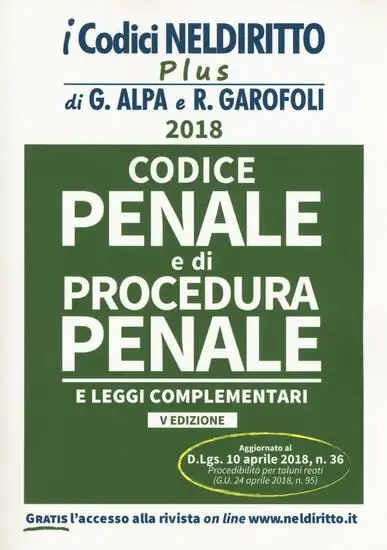 CODICE PENALE E DI PROCEDURA PENALE 2018