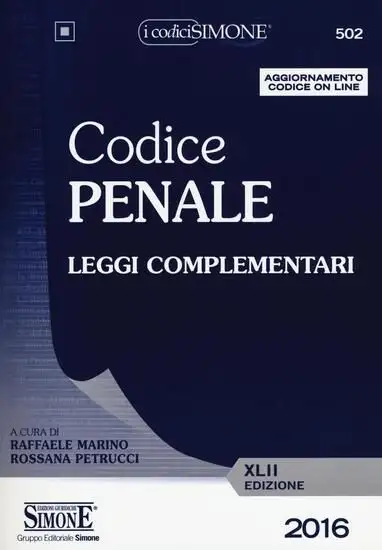 CODICE PENALE 2016 LEGGI COMPLEMENTARI