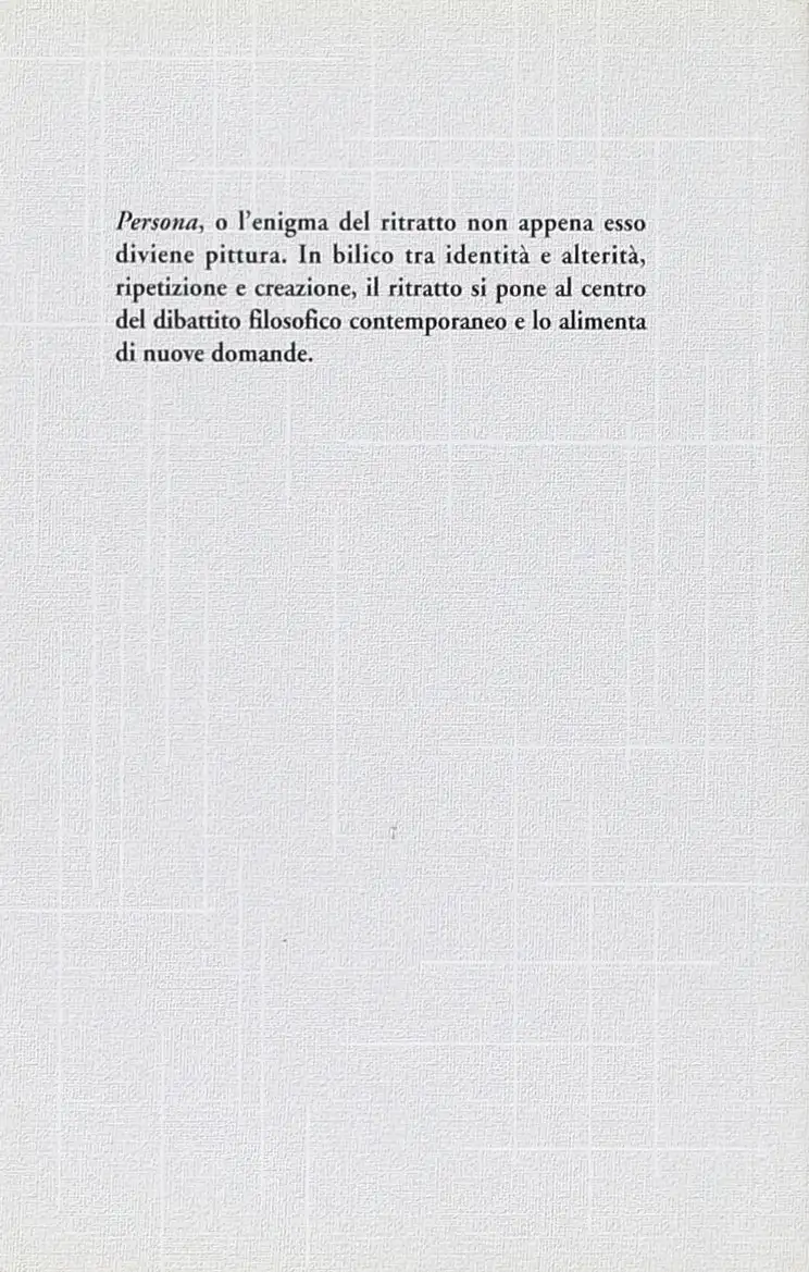 Persona. Del ritratto in pittura