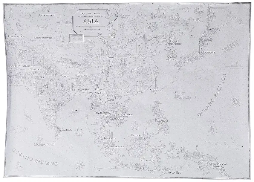 Asia. Coloring maps