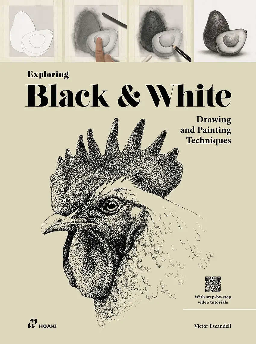 Exploring black & white. Drawing and painting techniques. Con video tutorial