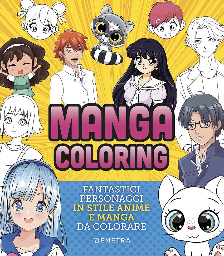 Manga coloring. Fantastici personaggi in stile anime e manga da colorare