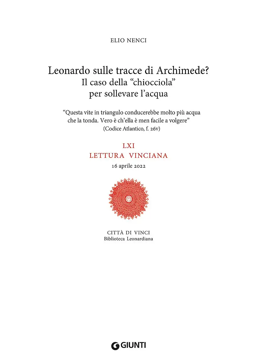 Elio Nenci. LXI lettura vinciana