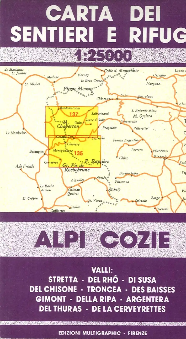 Alpi Cozie. 135/137. Scala 1:25000